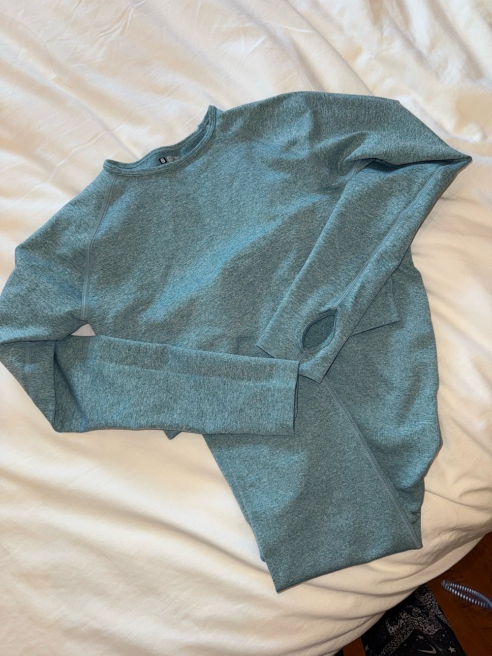 Blue long sleeve workout set
